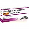 CIPROFLOXACIN-ratiopharm 250 mg Filmtabletten 6 St | ЦИПРОФЛОКСАЦИН таблетки вкриті оболонкою 6 шт | RATIOPHARM | Ципрофлоксацин