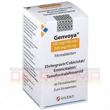 Генвоя | Genvoya | Емтрицитабін, тенофовір алафенамід, елвітегравір, кобіцистат