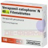 VERAPAMIL-ratiopharm N 40 mg Filmtabletten 100 St | ВЕРАПАМИЛ таблетки покрытые оболочкой 100 шт | RATIOPHARM | Верапамил